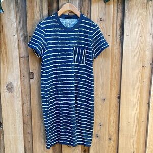 ATM Anthony Thomas Melillo Navy Striped T-Shirt Dress